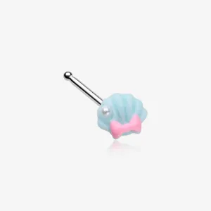 Kawaii Pop Pastel Ariel's Shell with Bow-Tie Nose Stud Ring