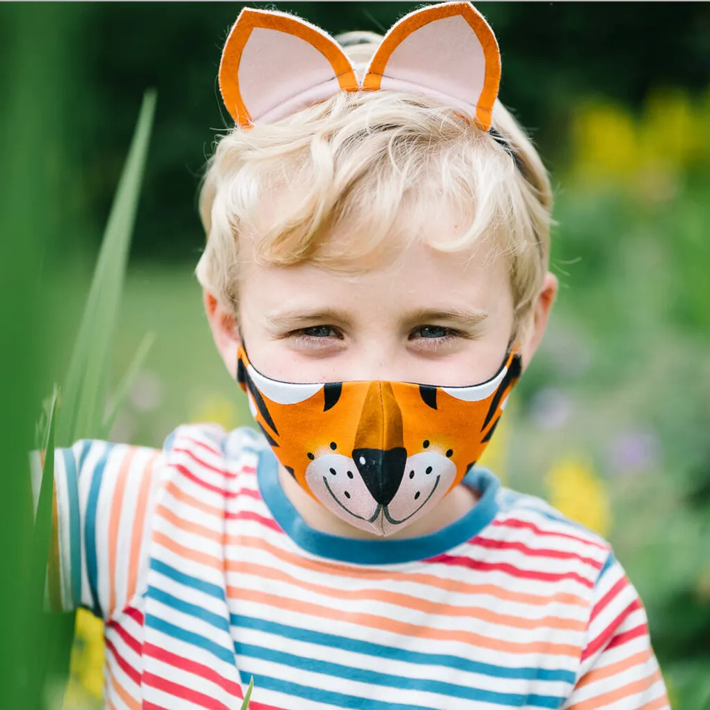 Kids cotton character face mask shark bunny lion tiger dog children's face covering