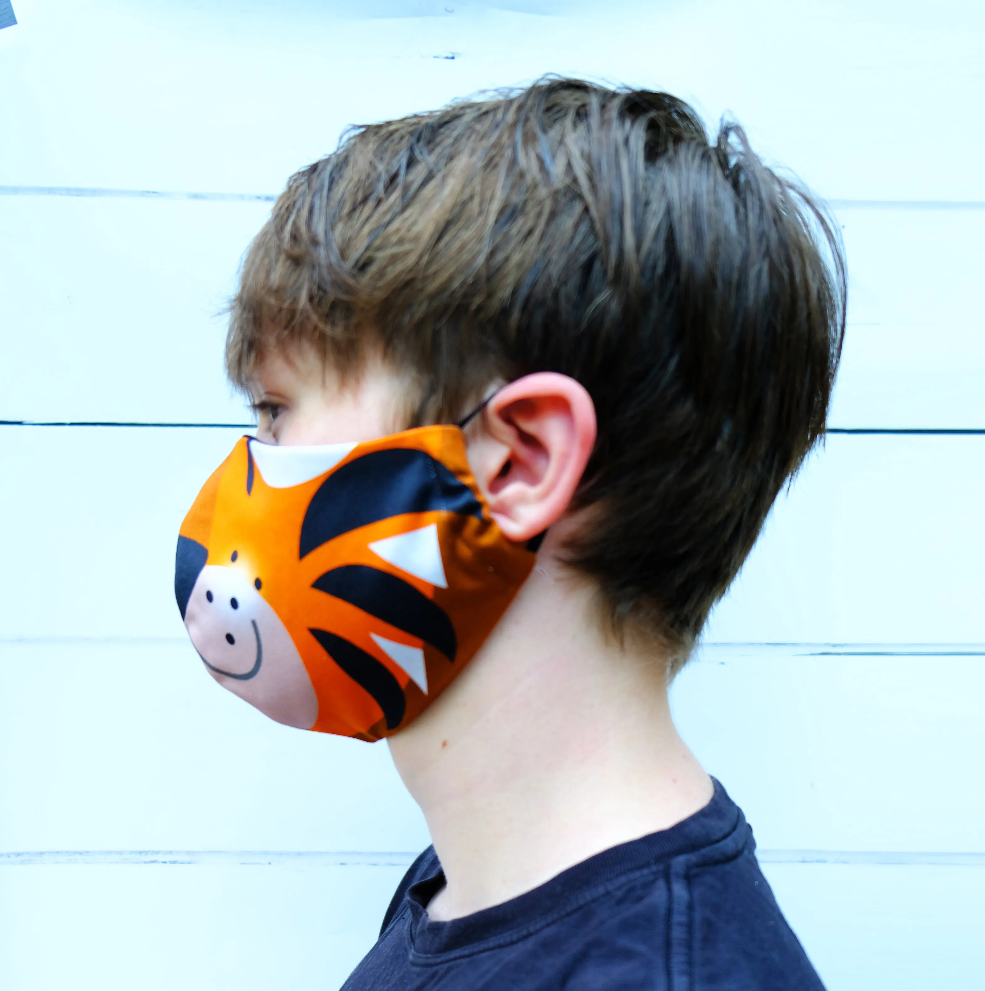 Kids cotton character face mask shark bunny lion tiger dog children's face covering