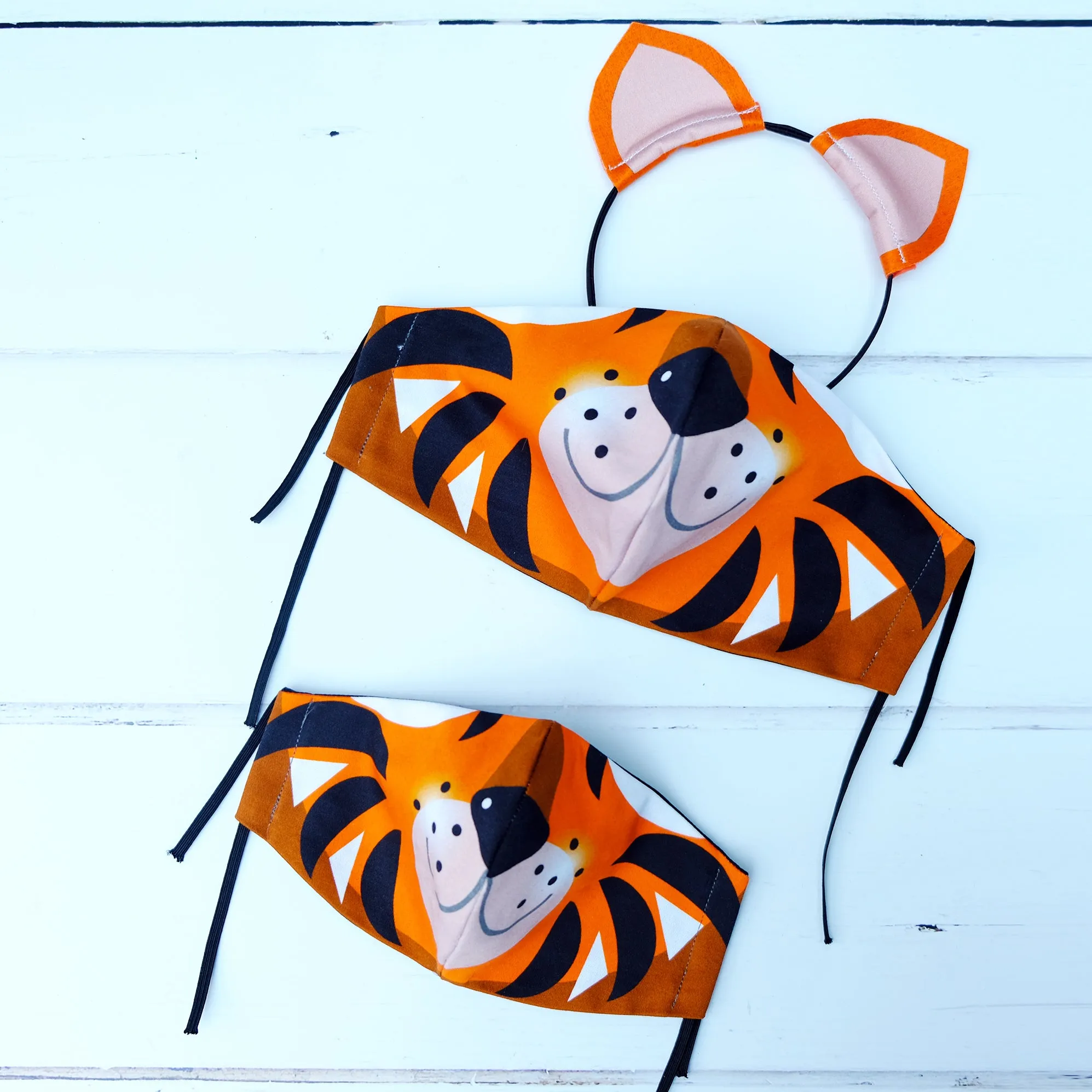 Kids cotton character face mask shark bunny lion tiger dog children's face covering