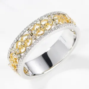 Lace Filigree Hollow Out Diamond Ring