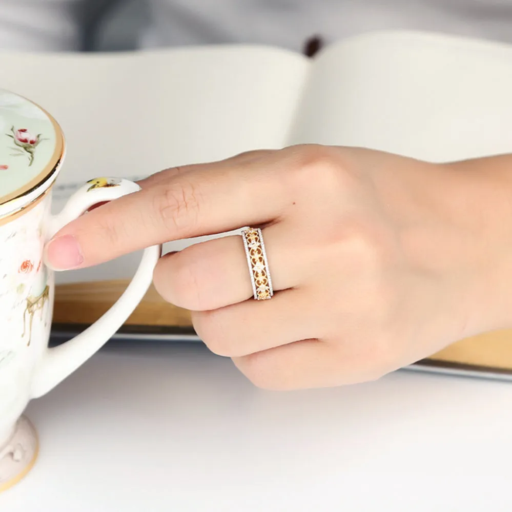 Lace Filigree Hollow Out Diamond Ring