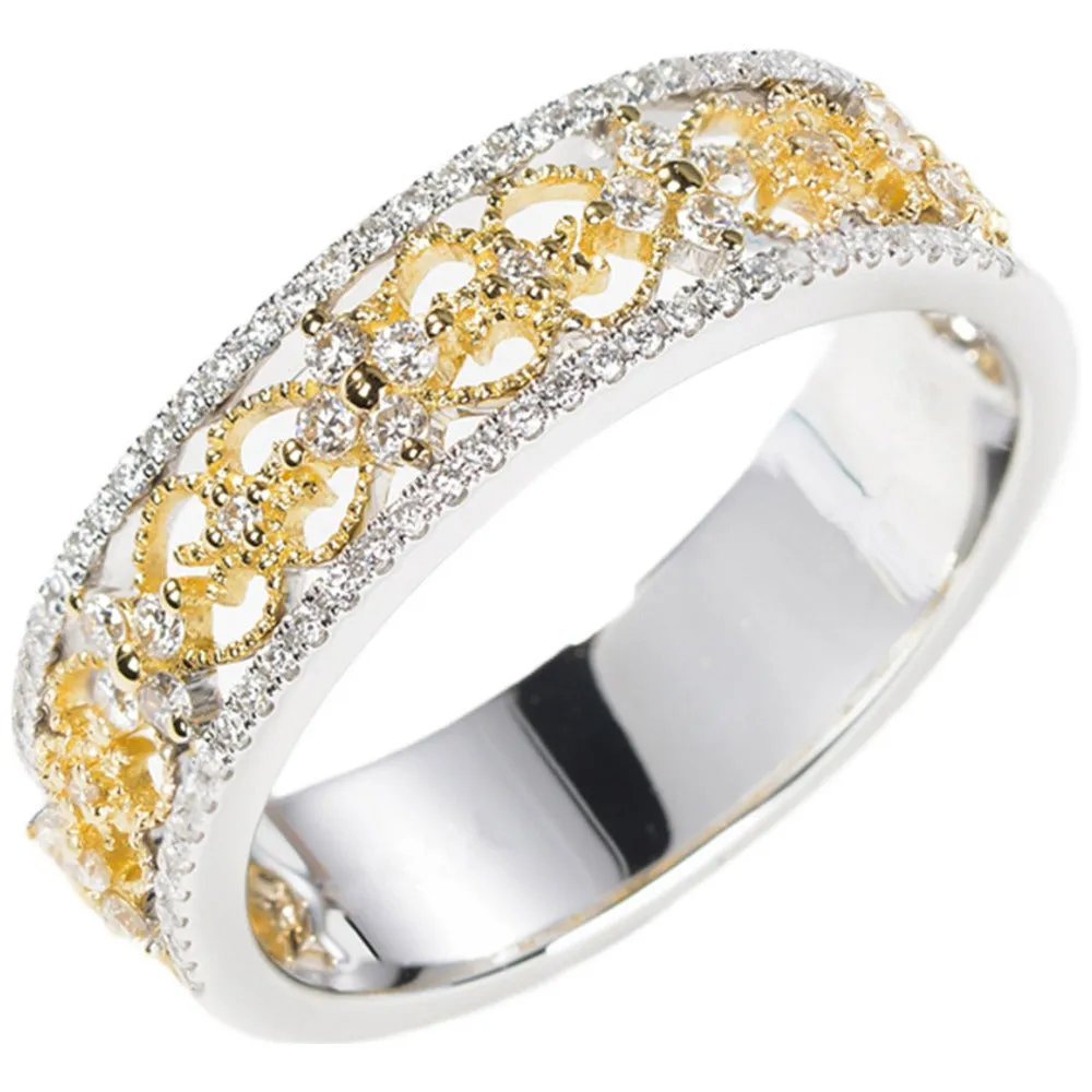 Lace Filigree Hollow Out Diamond Ring