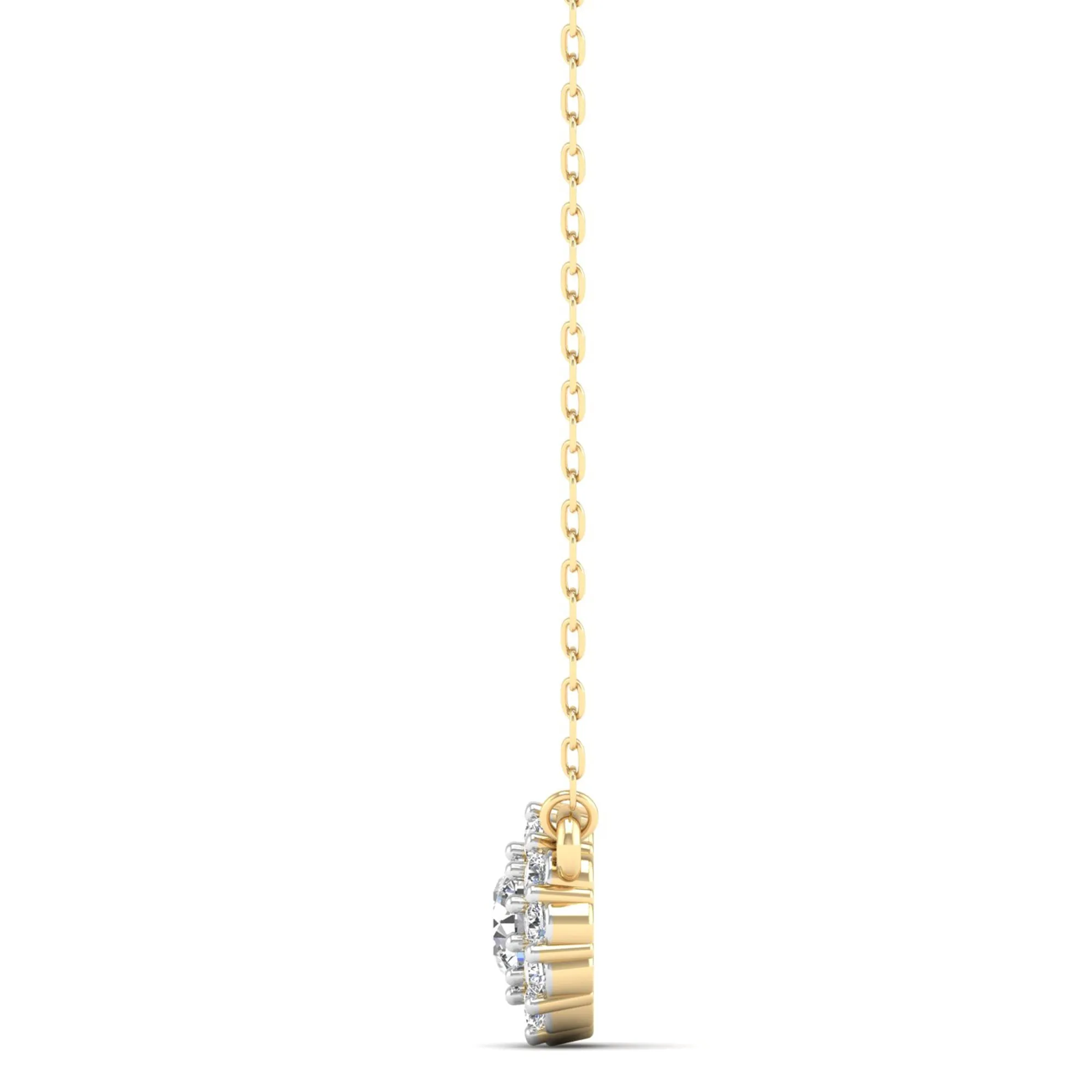 Large Halo Diamond Necklace
