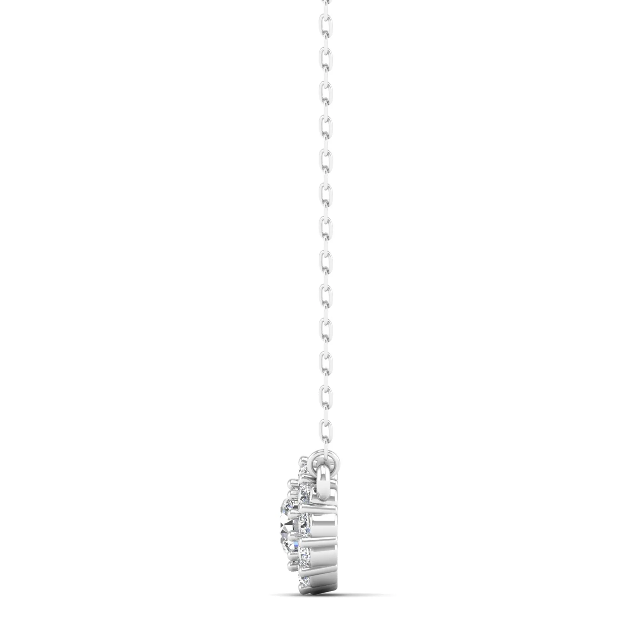 Large Halo Diamond Necklace