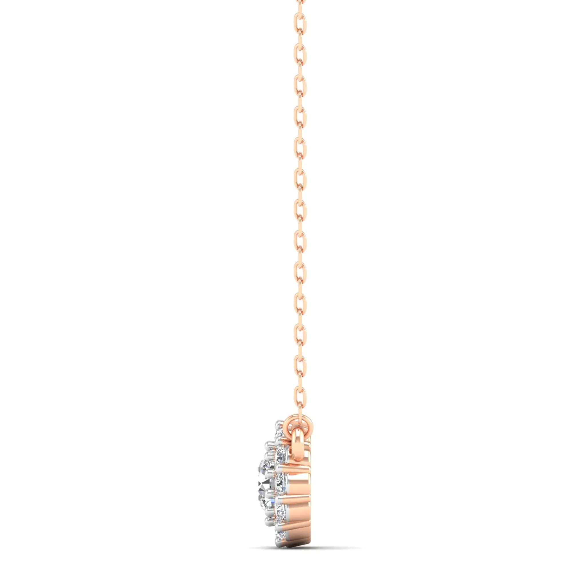 Large Halo Diamond Necklace
