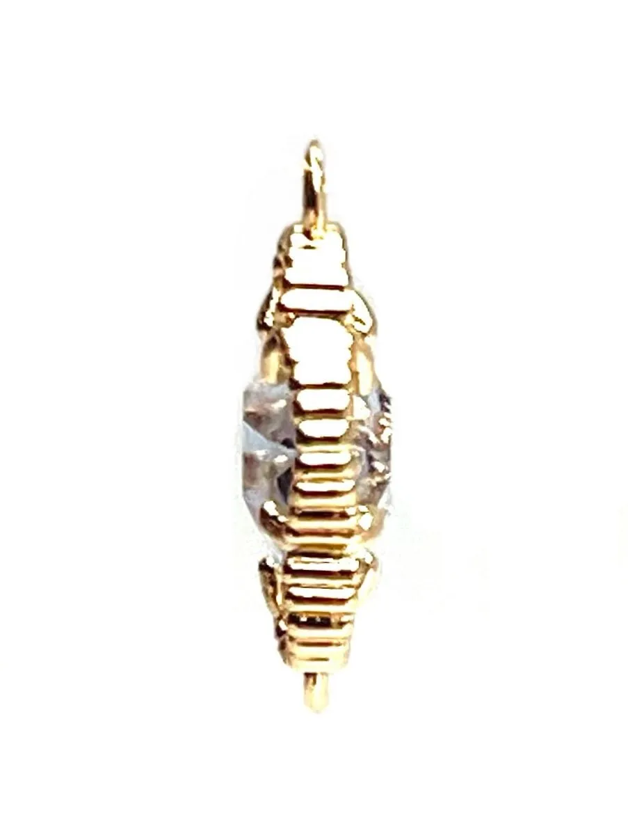 Lavender Flower Crystal Charm, Sku#1077-2