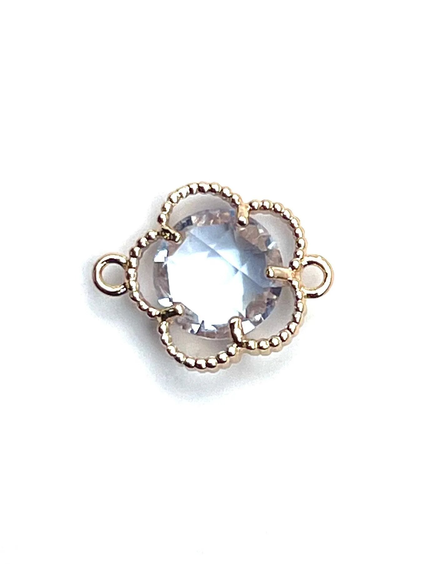 Lavender Flower Crystal Charm, Sku#1077-2