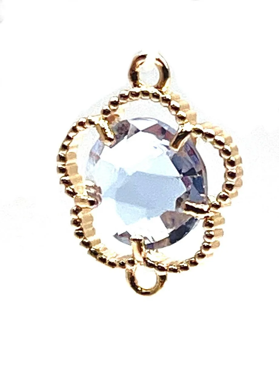 Lavender Flower Crystal Charm, Sku#1077-2