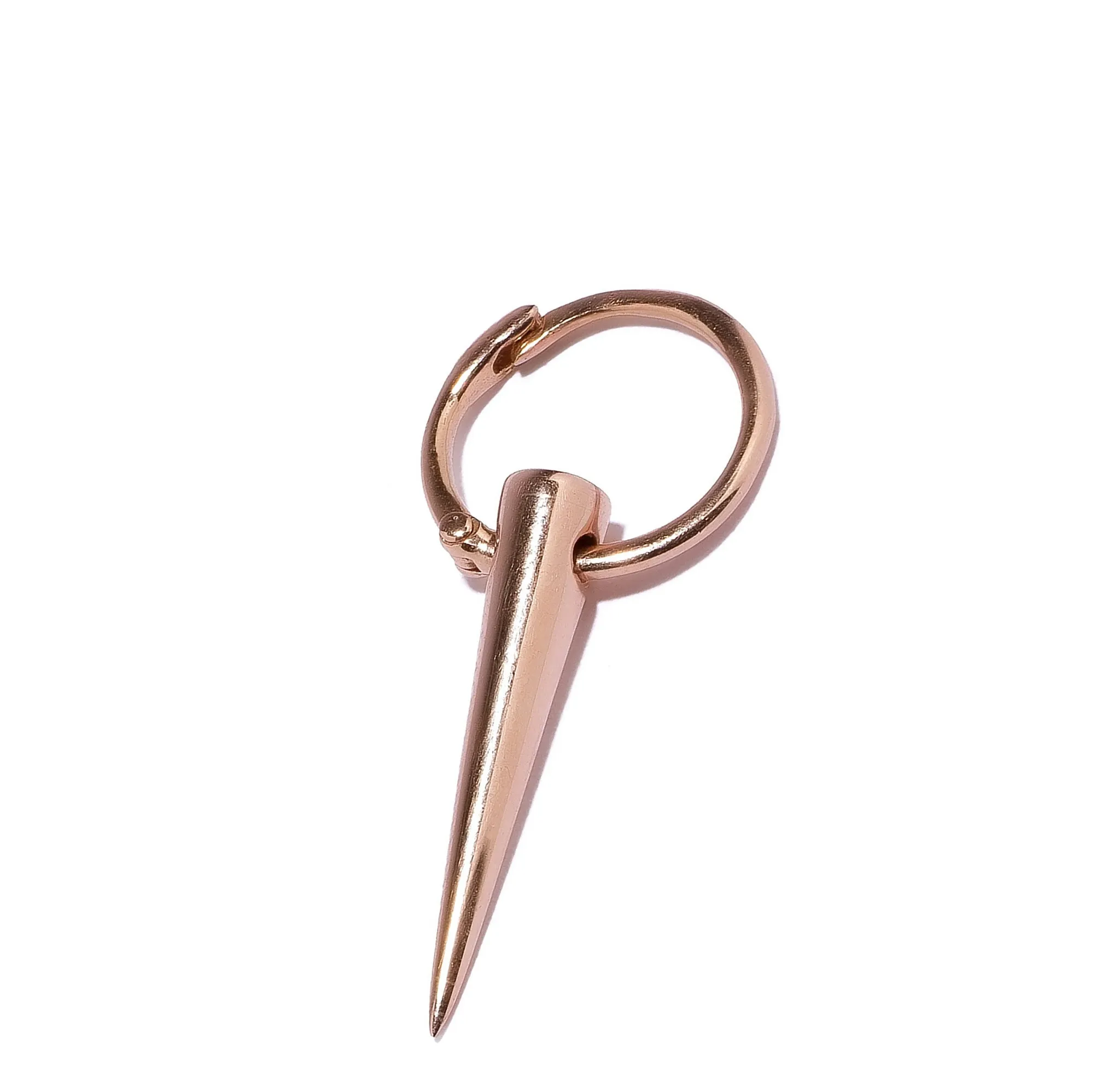 Long Cone Spike Charm on 12mm Hoop Single Earring
