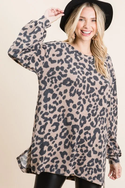 LONG SLEEVE ANIMAL PRINT FUN TOP