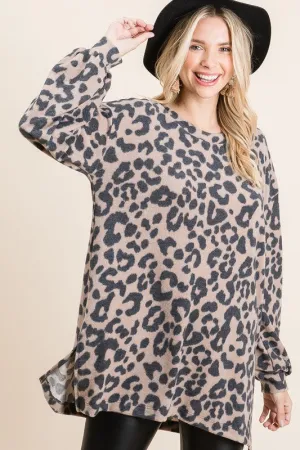 LONG SLEEVE ANIMAL PRINT FUN TOP