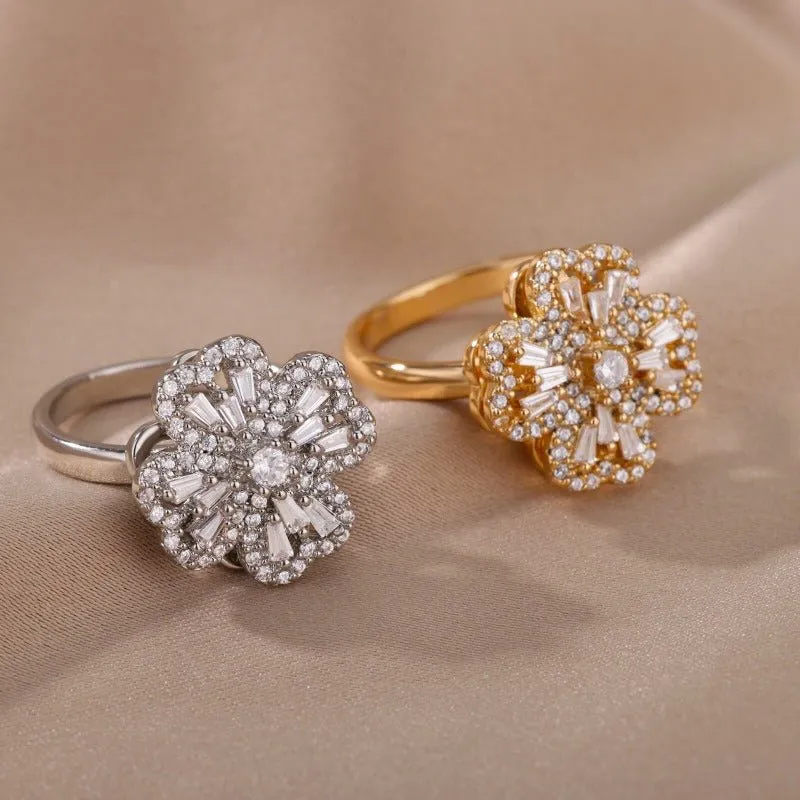 Luxury Four Clover Ring for Women Wedding Jewelry