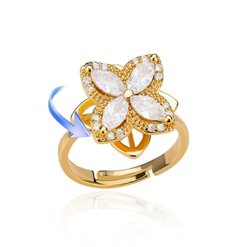 Luxury Four Clover Ring for Women Wedding Jewelry