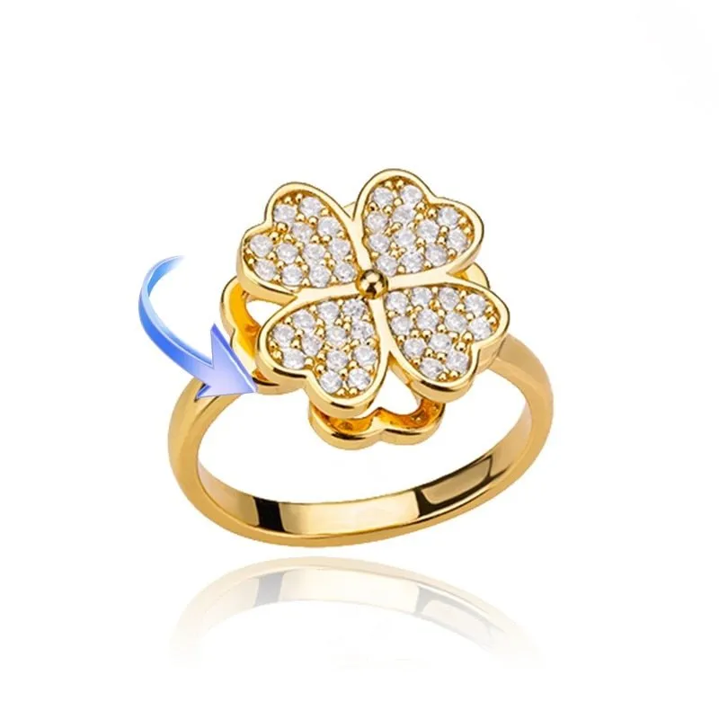 Luxury Four Clover Ring for Women Wedding Jewelry
