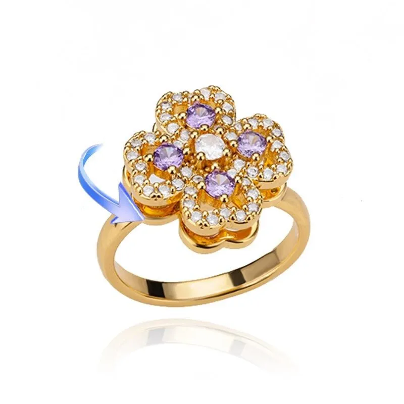 Luxury Four Clover Ring for Women Wedding Jewelry