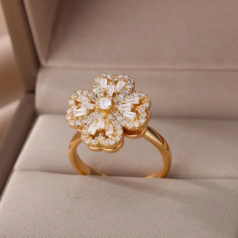 Luxury Four Clover Ring for Women Wedding Jewelry