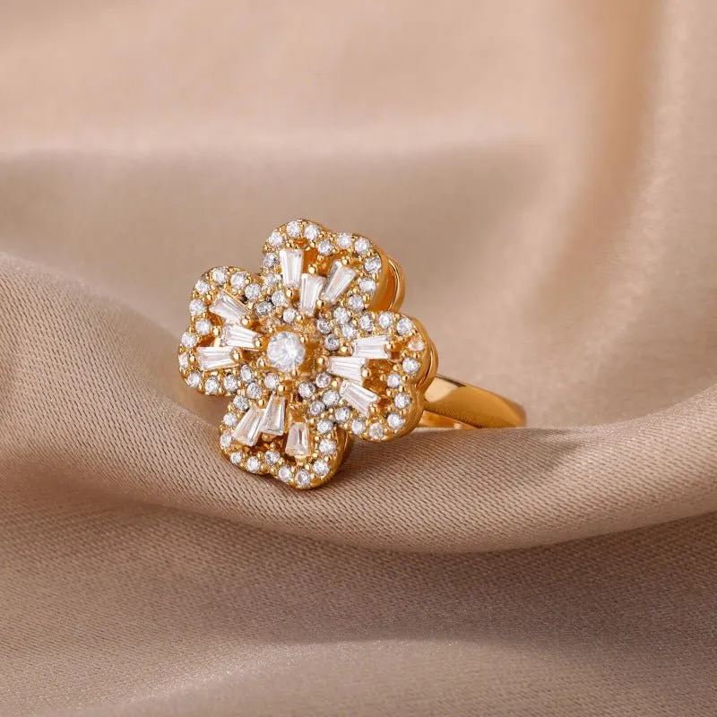 Luxury Four Clover Ring for Women Wedding Jewelry