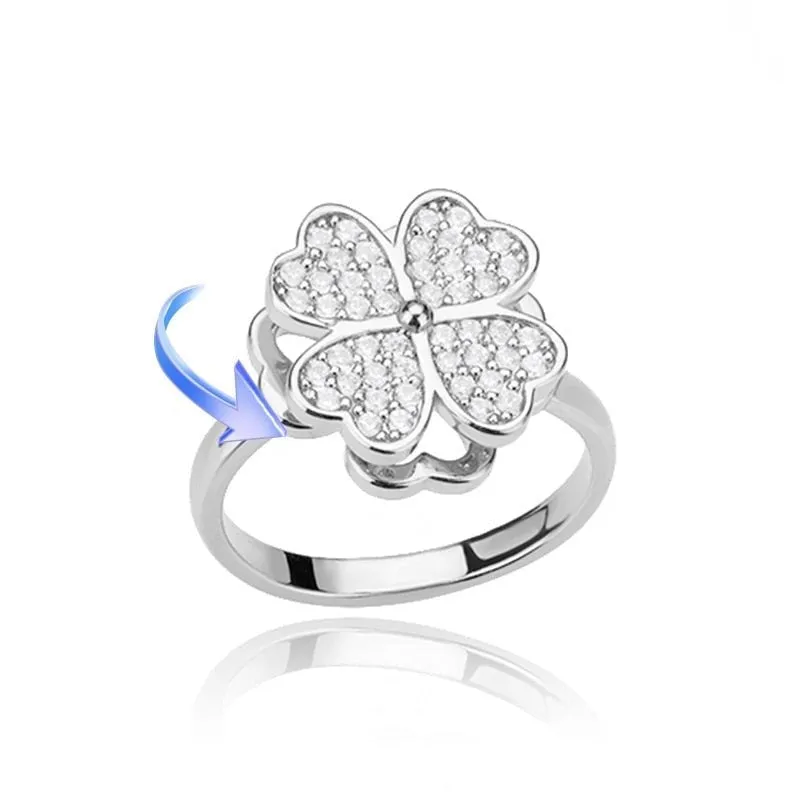 Luxury Four Clover Ring for Women Wedding Jewelry