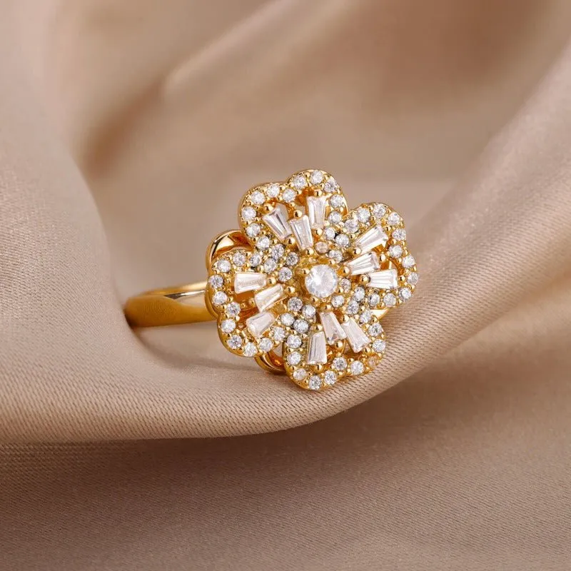 Luxury Four Clover Ring for Women Wedding Jewelry