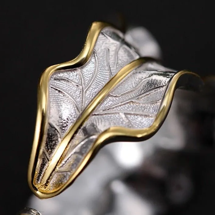 Luxury Leaf Ring 925 Sterling Silver Women's Fine Jewelry