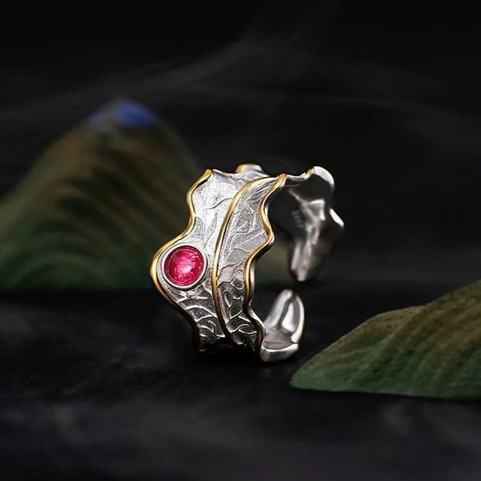 Luxury Leaf Ring 925 Sterling Silver Women's Fine Jewelry
