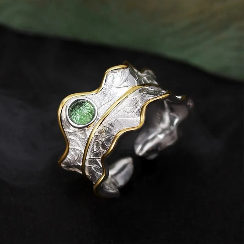 Luxury Leaf Ring 925 Sterling Silver Women's Fine Jewelry