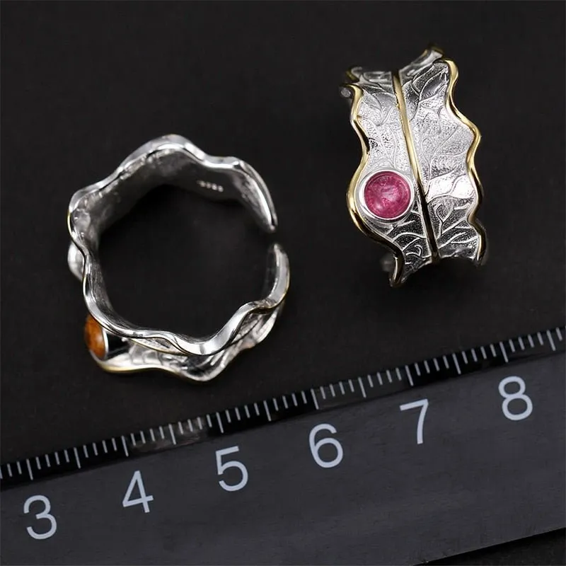 Luxury Leaf Ring 925 Sterling Silver Women's Fine Jewelry