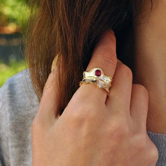 Luxury Leaf Ring 925 Sterling Silver Women's Fine Jewelry