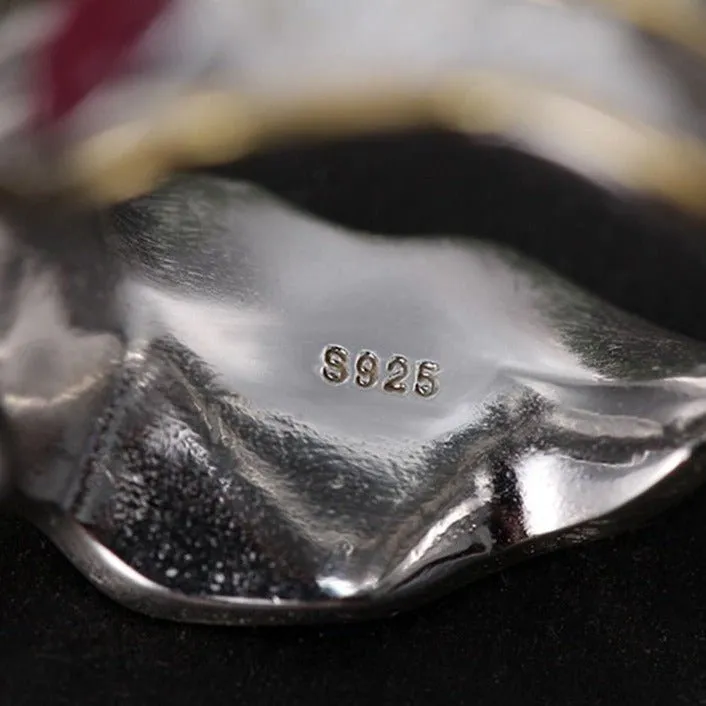 Luxury Leaf Ring 925 Sterling Silver Women's Fine Jewelry