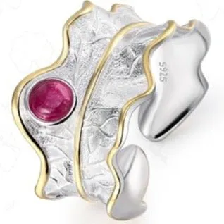 Luxury Leaf Ring 925 Sterling Silver Women's Fine Jewelry