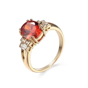 Luxury Red Ruby Engagement Ring For Women Wedding Jewelry