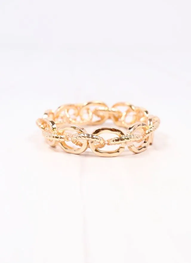 Mason Link Stretch Bracelet Gold