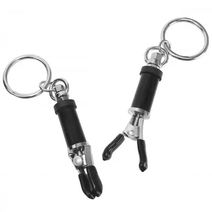 Master Series Bondage Black Ring Barrel Nipple Clamps