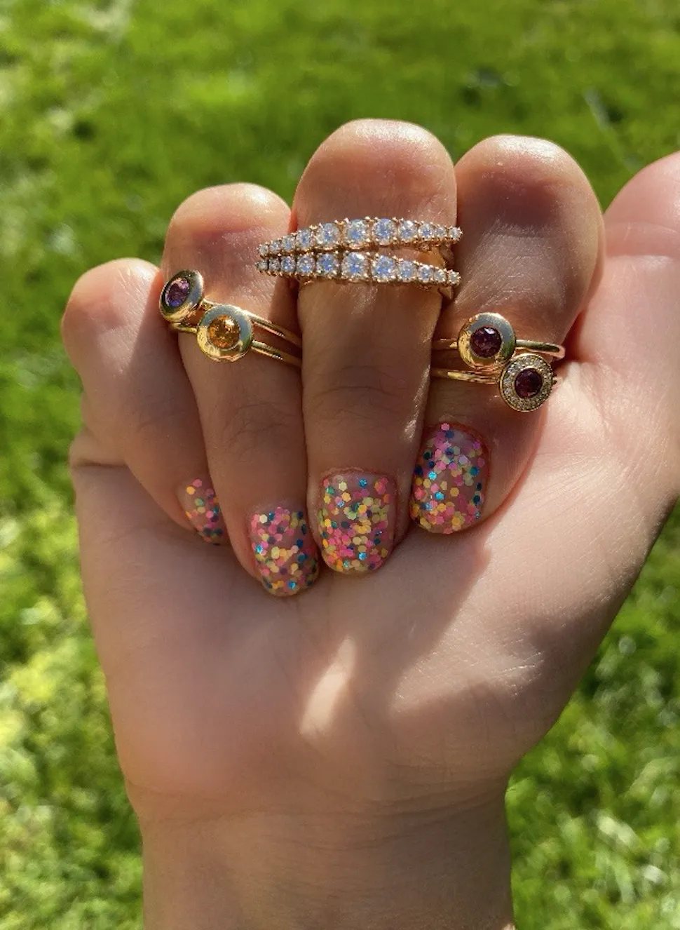 Matthia's & Claire Gemstone Ring with Diamond Halo - More Options Available