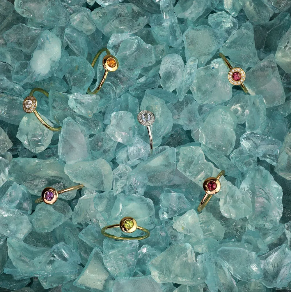 Matthia's & Claire Gemstone Ring with Diamond Halo - More Options Available