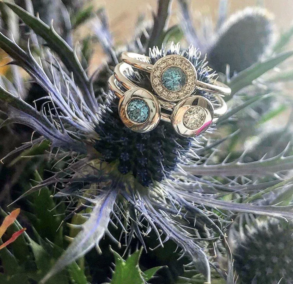 Matthia's & Claire Gemstone Ring with Diamond Halo - More Options Available