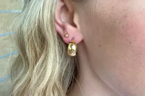 Medium Yellow Gold Band Hoop Earrings