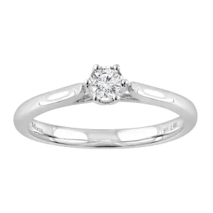 Meera Solitaire Ring with 0.10ct of Laboratory Grown Diamonds in 9ct White Gold