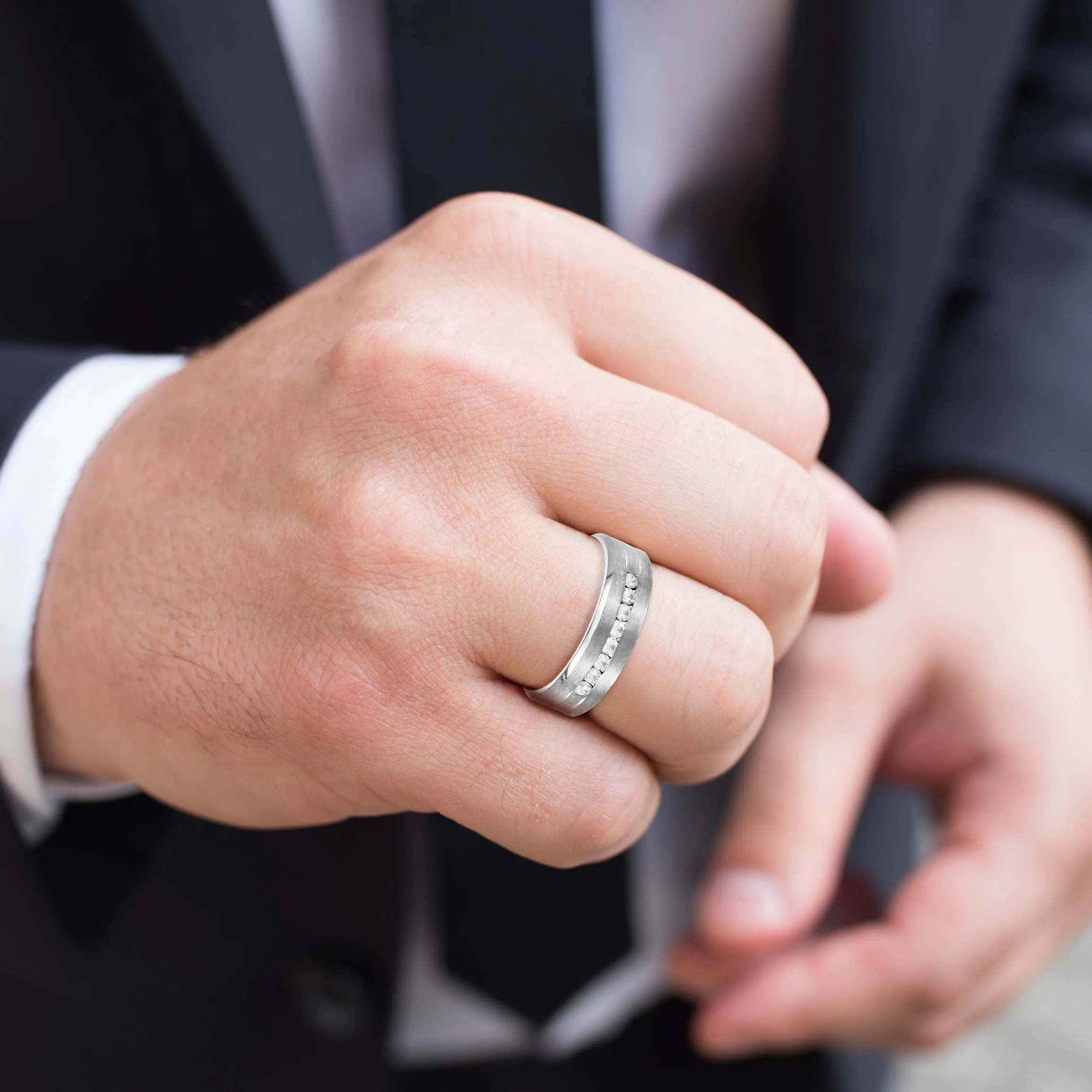 Men's Channel Set Diamond Wedding Band