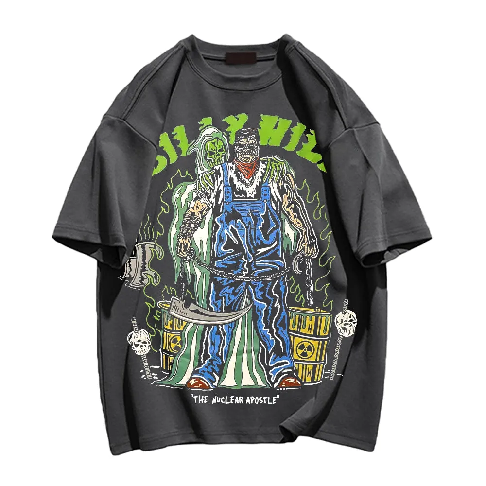 Men's Retro Cartoon Pattern T-shirt