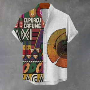 Men's Tree Rings African Art Print Casual Shirt