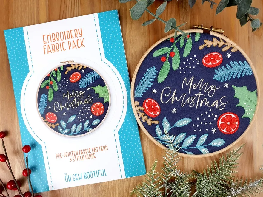 Merry Christmas Embroidery Cloth
