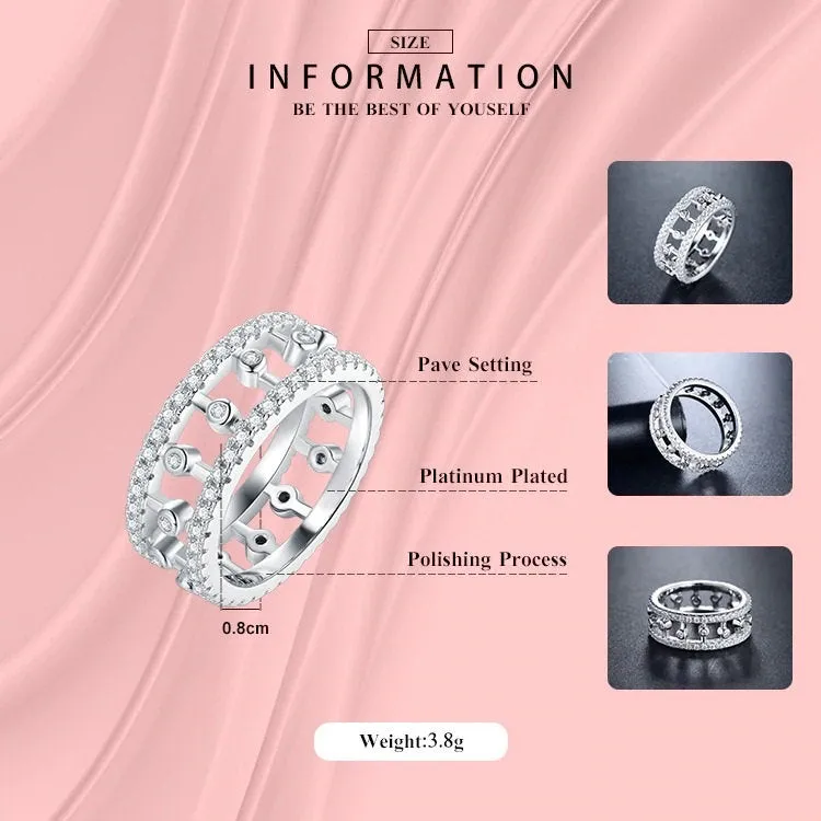 Moissanite Engagement Ring White Gold vintage unique Cluster engagement ring for women Round diamond wedding Anniversary gift