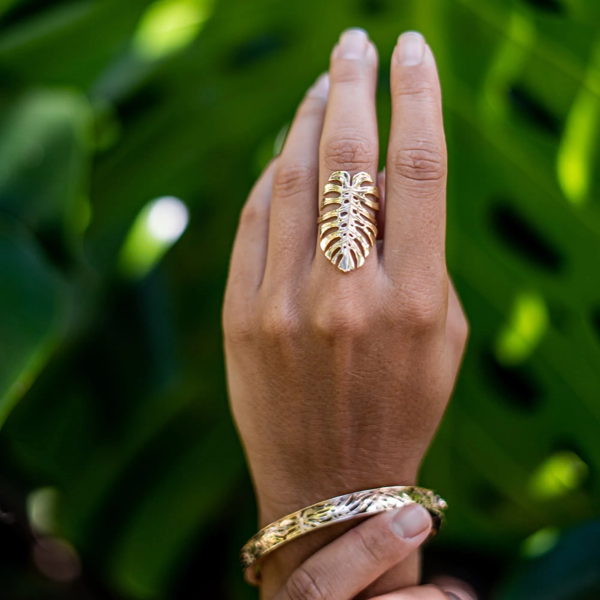 Monstera Ring in Gold - 30mm