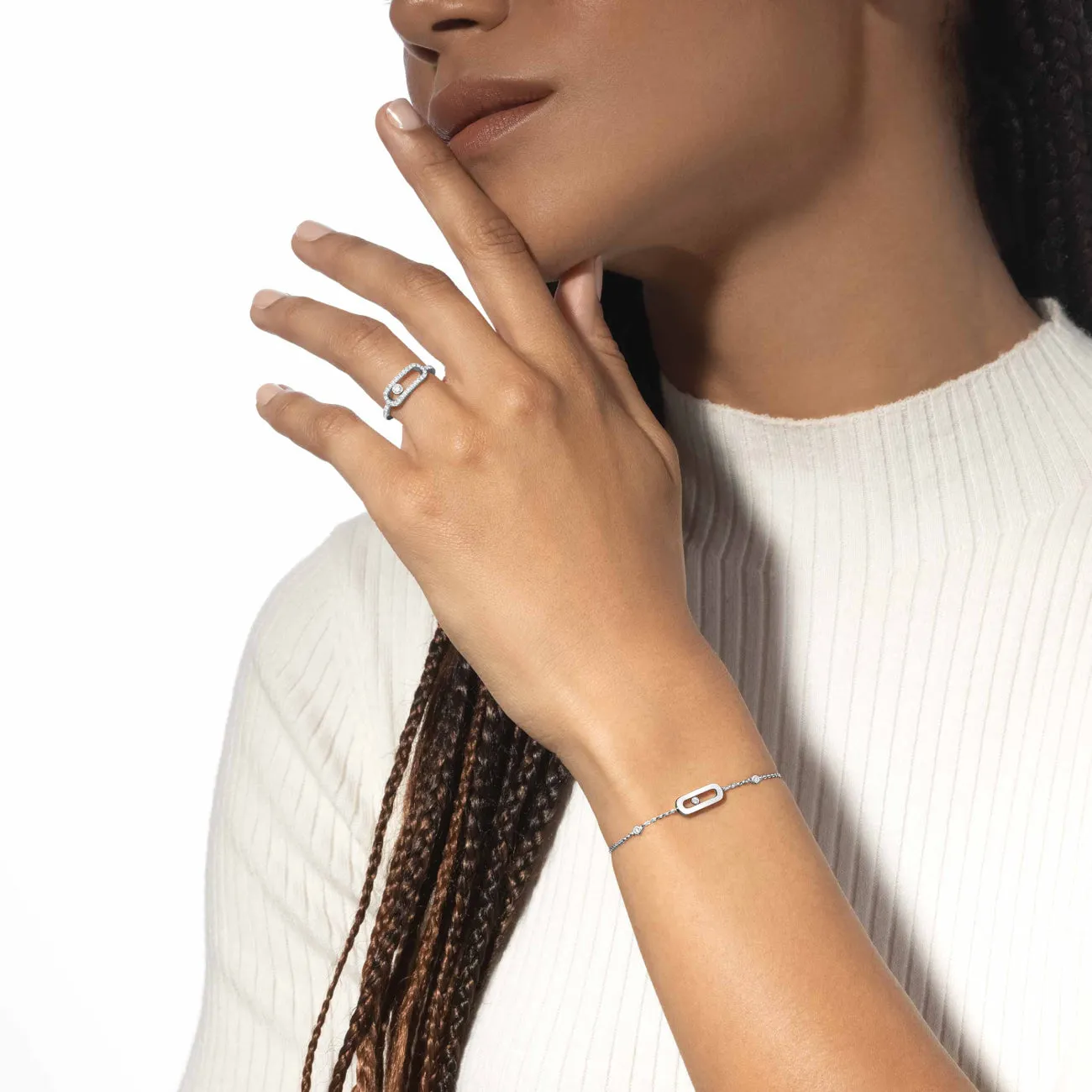 Move Uno 18K White Gold Diamond Bracelet