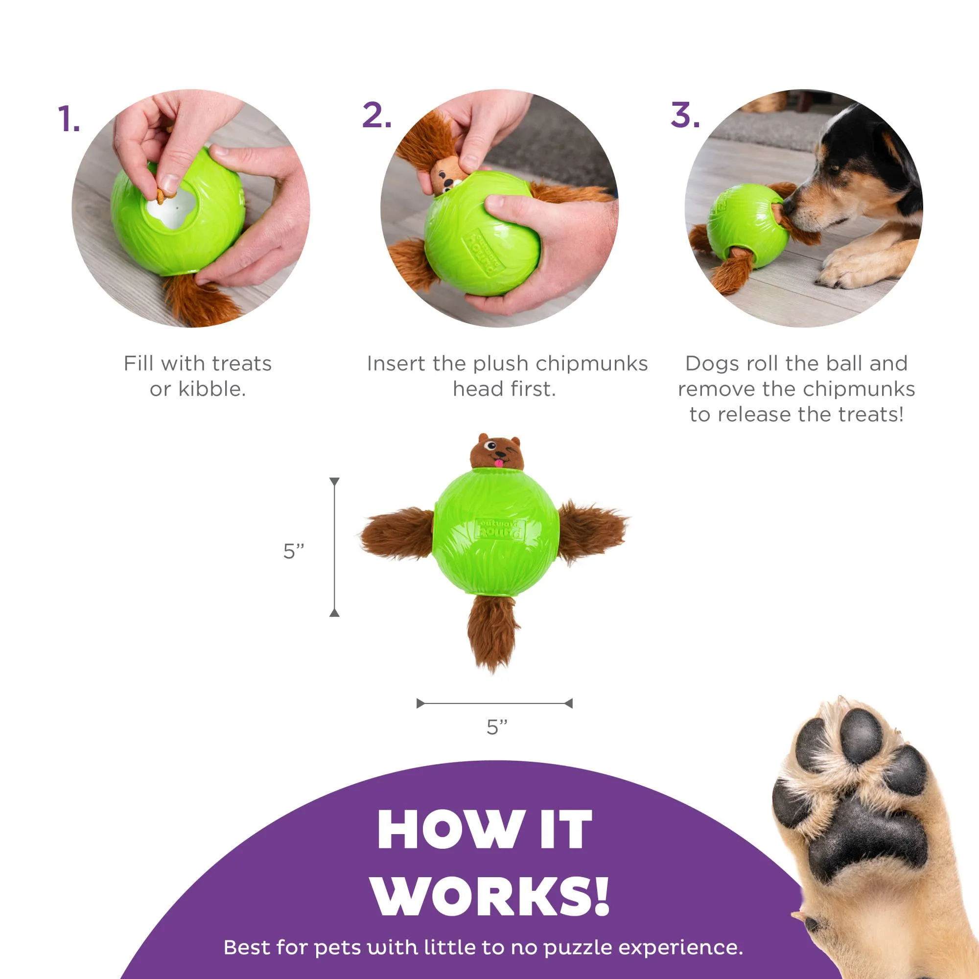 Nina Ottosson Snuffle N' Treat Ball TNT Dog Puzzle Toy Green