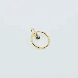 Open Hoop Green Tourmaline Earring