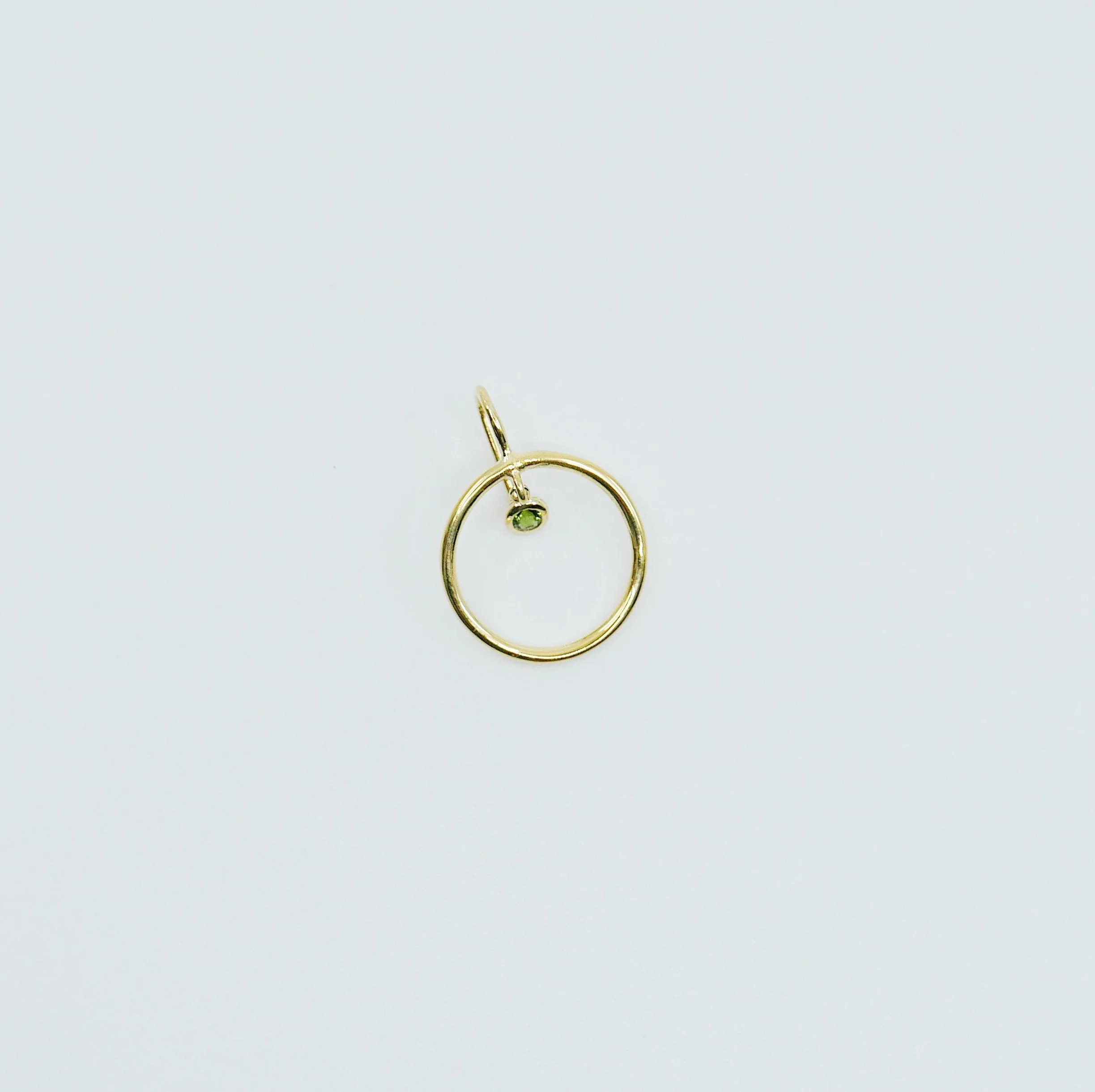 Open Hoop Green Tourmaline Earring