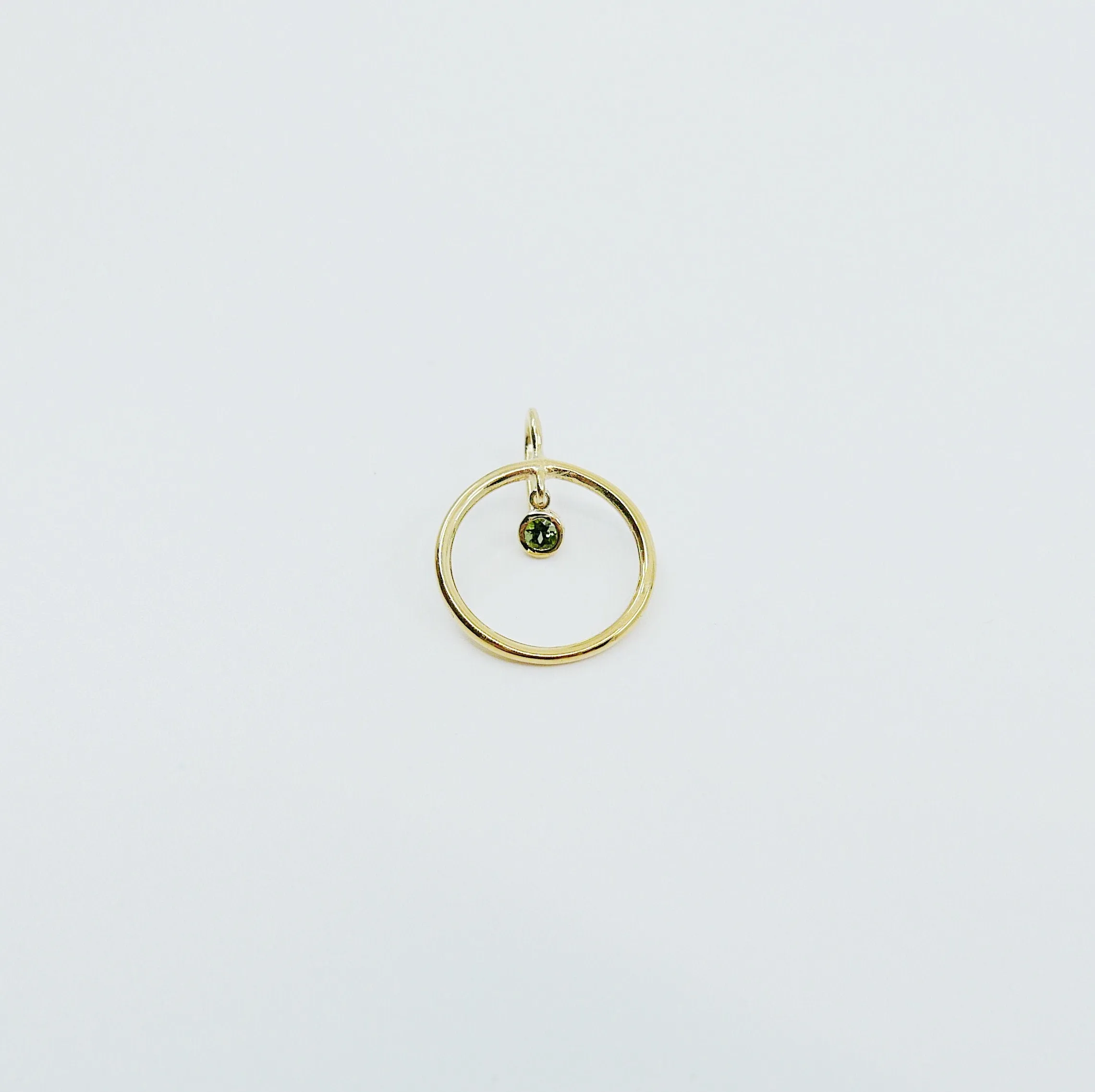 Open Hoop Green Tourmaline Earring